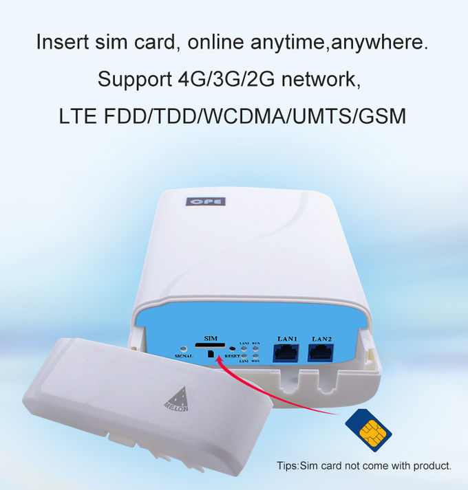 Dustproof 4G LTE Outdoor CPE Router , 300mbps Long Range Wireless Router
