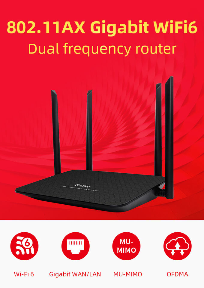 WiFi 6 Gigabit Router 4 Antenna Dual Band Gigabit Router